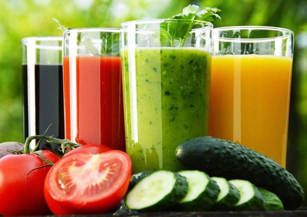 os zumes e as verduras son alimentos saudables para o rexuvenecemento da pel